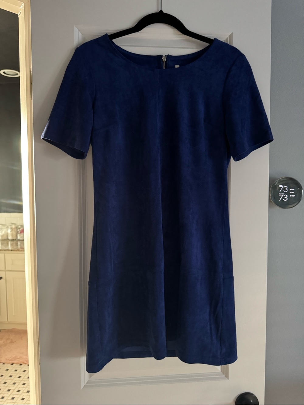 Navy Short-Sleeve Shift Dress - Classic Women's Dress